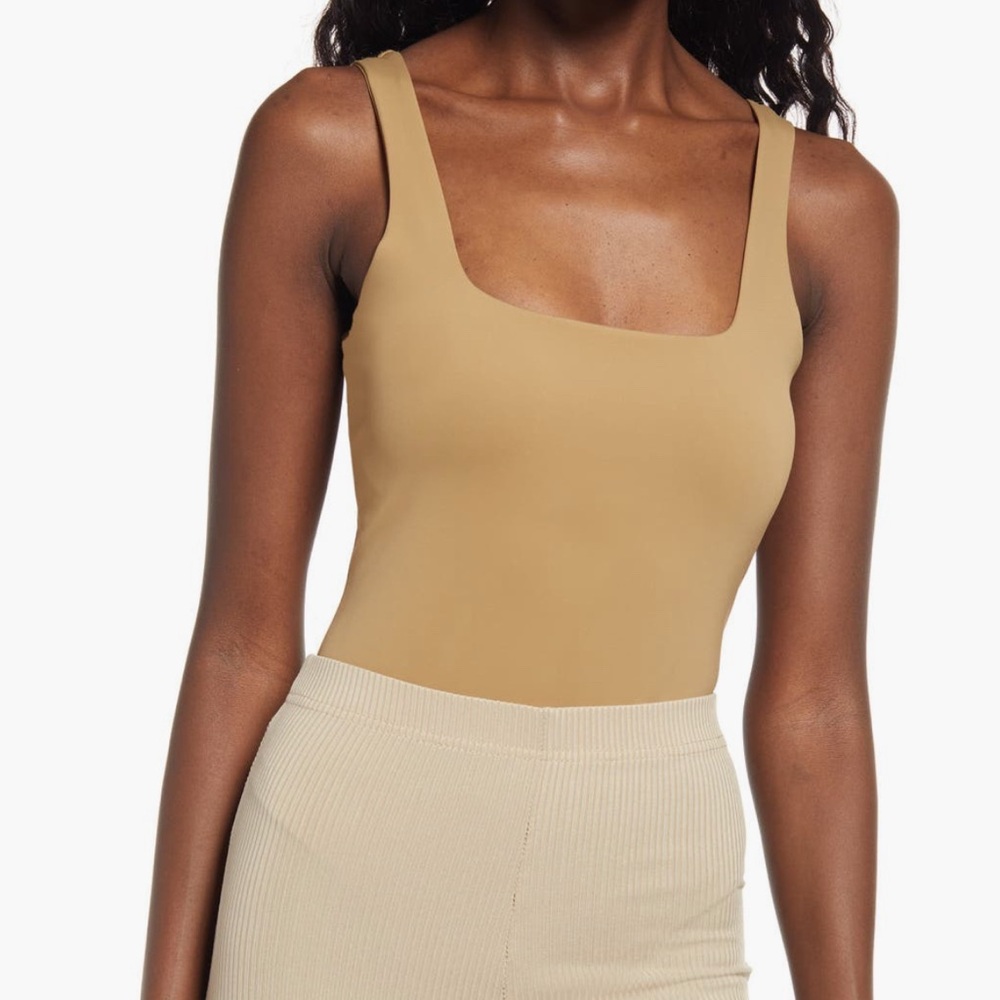 Good American modern tank Tan Bodysuit